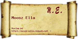 Moosz Ella névjegykártya